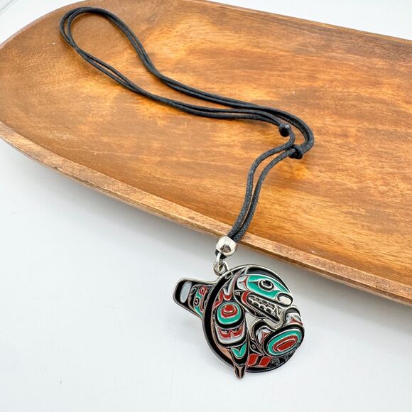Signed Joe Wilson Orca Pendant – Symbol of Strength Canada Indigenous Artisan - Picture 3 of 11